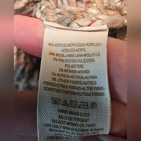 Free People Love Bug Chunky Knit Fair Isle Sweater Boho Wool Blend Size XS - Picture 12 of 15